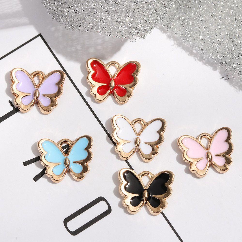 NIUYOU Set 10 Mặt Vòng cổ Hình Bướm Tráng Men
