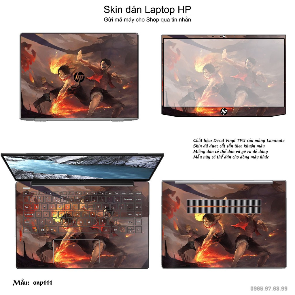 Skin dán Laptop HP in hình One Piece _nhiều mẫu 12 (inbox mã máy cho Shop)