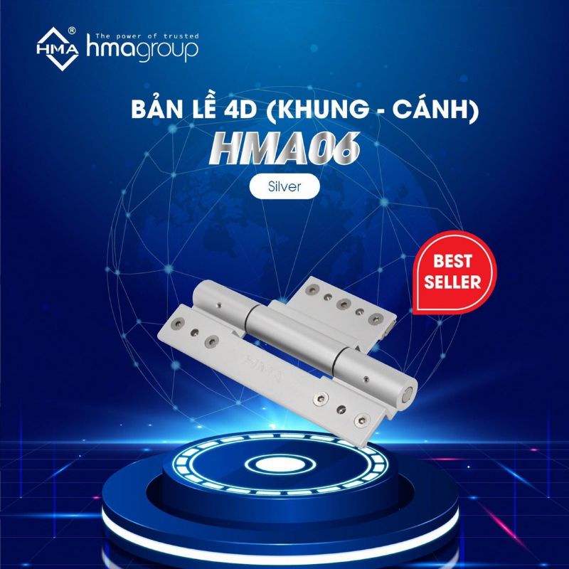 Bản lề 4D siliver HMA cửa nhôm xingfa JMA cao cấp