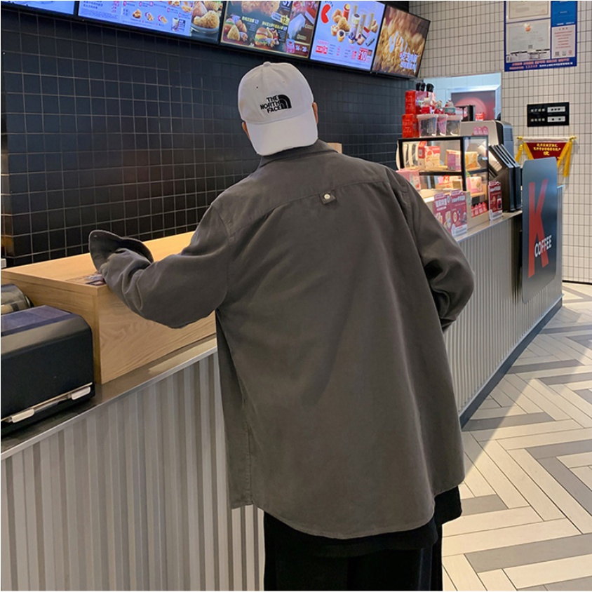 Áo Sơ Mi Dài Tay Thời Trang sơ mi nữ form rộng Theo áo sơ mi unisex Phong Cách Hàn Quốc áo sơ mi nam bông áo sơ mi nhung tăm nam