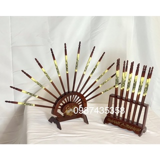 Bộ 6 đũa thờ rồng kệ gỗ