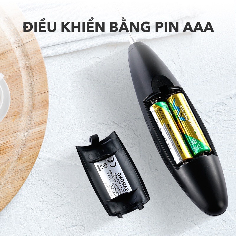 Máy tạo bọt sữa cho các tín đồ yêu thích cà phê cappuchino, latte SAMONO SW-MFB11 - Hàng Chính Hãng Bảo hành 12 tháng