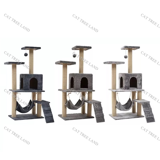 TRỤ CÀO MÓNG  CHO MÈO BẰNG GỖ 530 - NHÀ CÂY CHO MÈO CÀO MÓNG, ĐỒ CHƠI MÀI MÓNG CHÓ MÈO