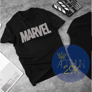 ÁO THUN UNISEX LOGO MARVEL PHẢN QUANG BẠC SIÊU ĐẸP