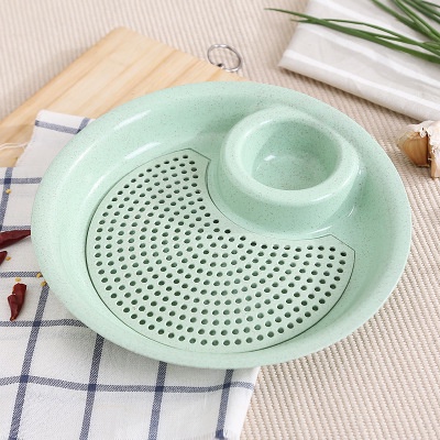 Đĩa Ăn Dặm 2In1 Thoát Nước 2 Tầng + Đựng Gia Vị Nhựa Lúa Mạch An Toàn