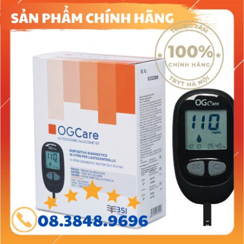 [SIEU SALE] * [CHÍNH HÃNG] Máy đo đường huyết OG-Care TẶNG 25 que thử và 100 kim lấy máu (Nhập Ý)