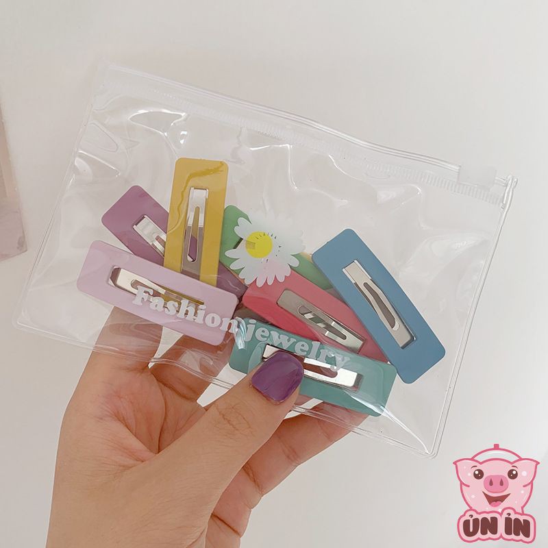 Set Kẹp Tóc Cho Bé - Kẹp tóc bé gái Nhựa bấm nhiều màu dễ thương phong cách Hàn Quốc có túi zip đựng siêu xinh