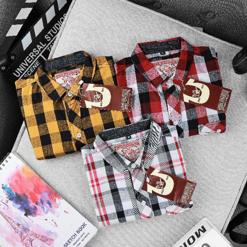 Áo Sơ mi nam ngắn tay vải cotton sọc carô