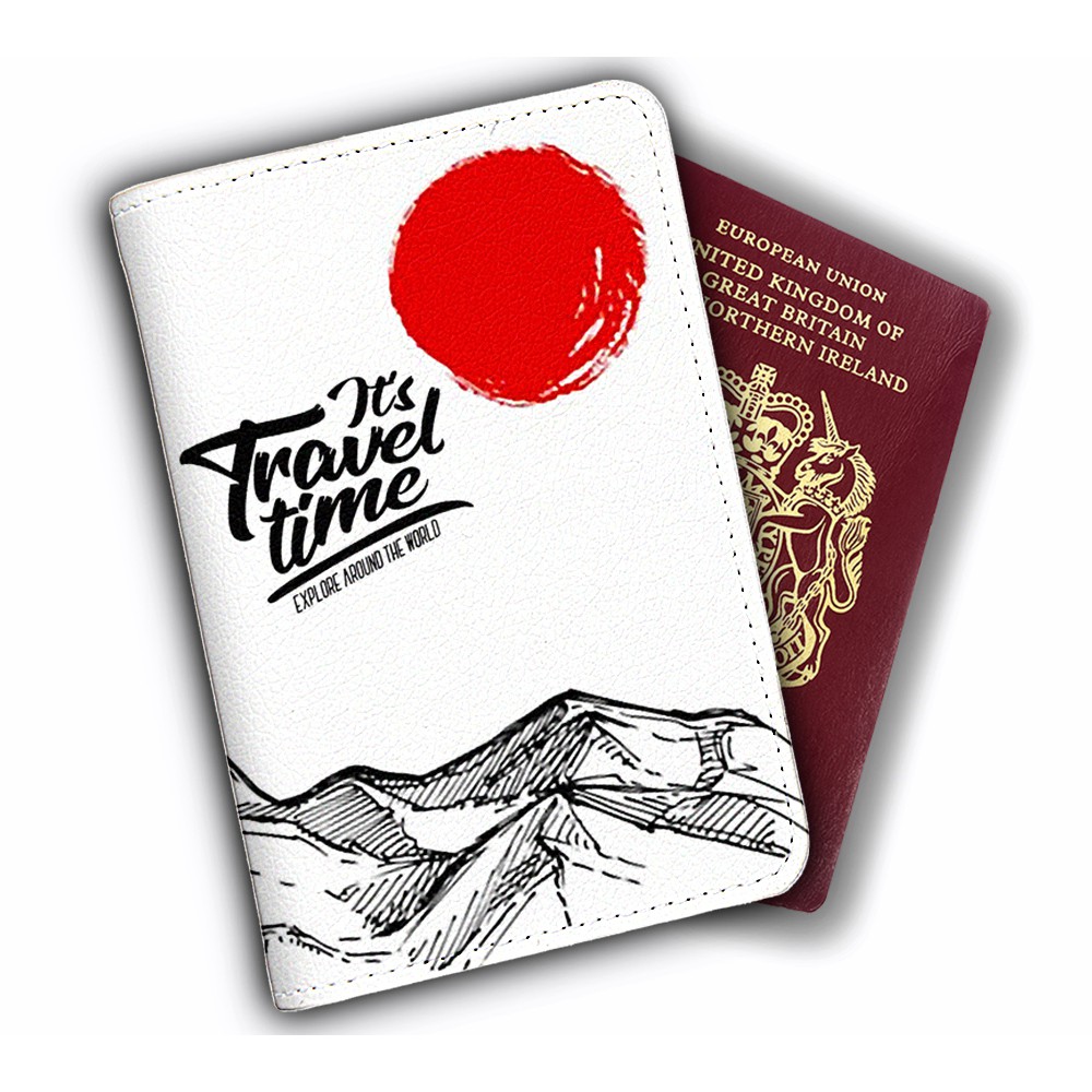 Ví Đựng Hộ Chiếu Cover IT'S TRAVEL TIME - Bao Da Passport Du Lịch THIÊN NHIÊN Độc Đáo Siêu Đẹp -Tiện Lợi Đa Năng - LT081