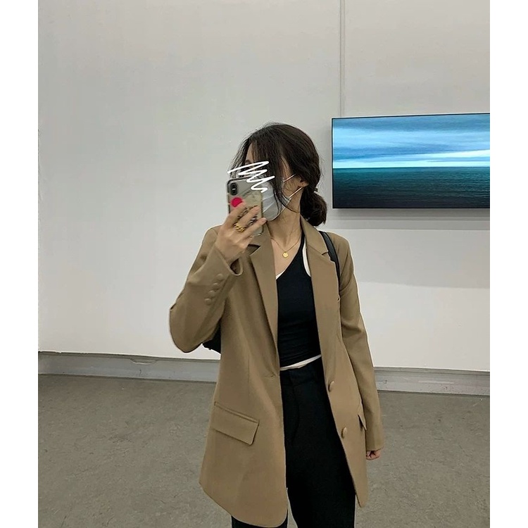 Aó khoác blazer Nữ dáng ôm kiểu hàn quốc hai lớp dày dặn có đệm vai hàng đẹp