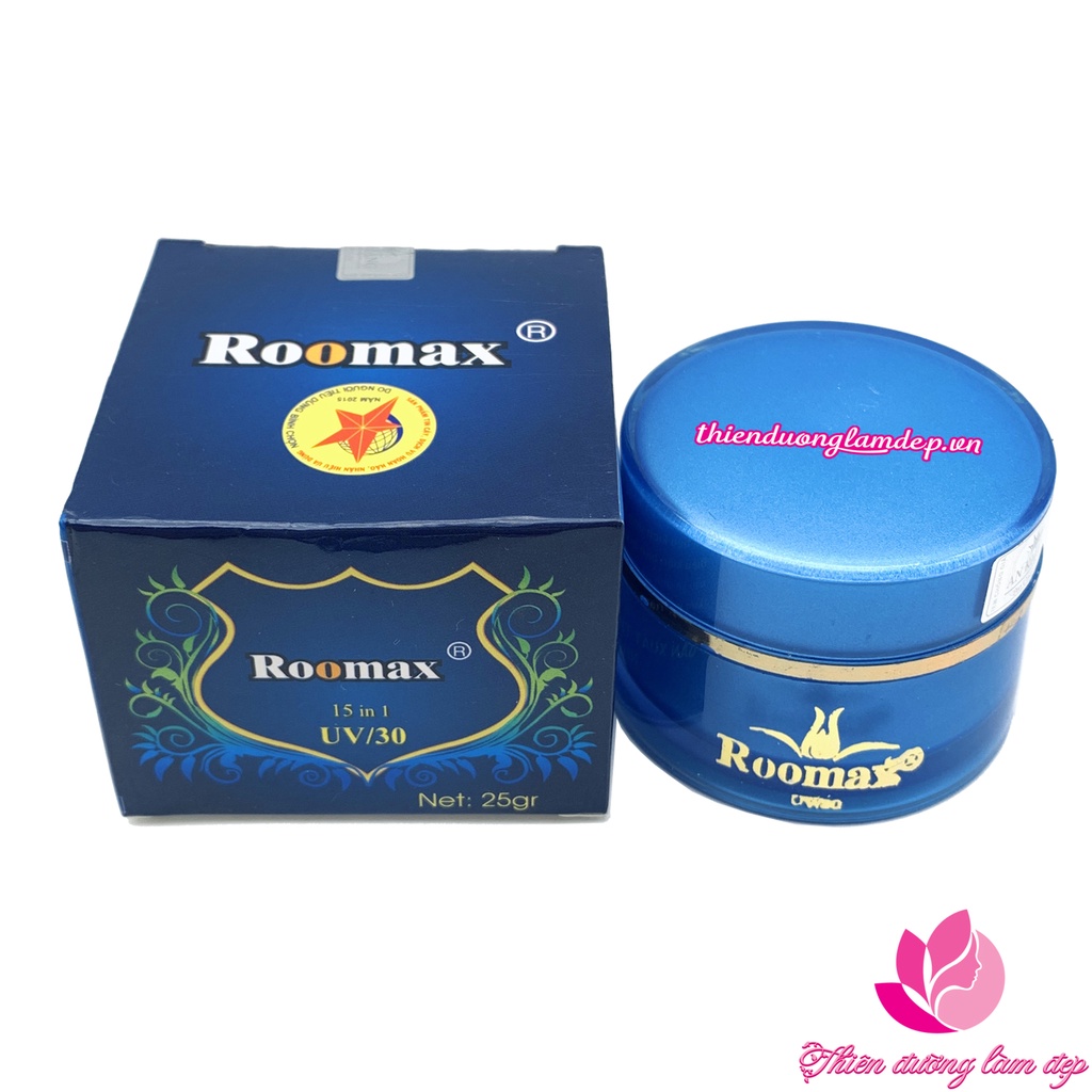 Mỹ phẩm ROOMAX 15in1 Kem nám, Tàn nhang, Dưỡng trắng, Tái tạo da màu xanh 25g