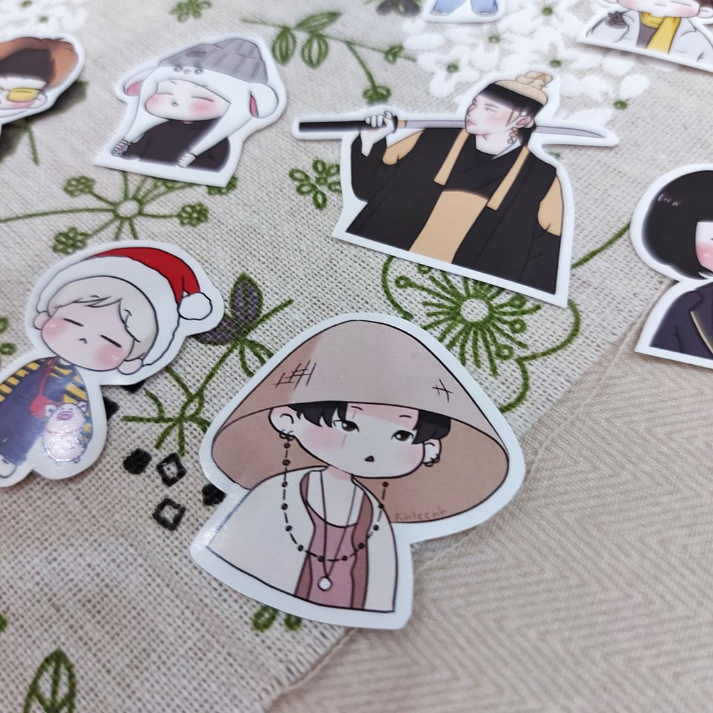 Sticker BTS Suga chibi trang trí sổ laptop điện thoại