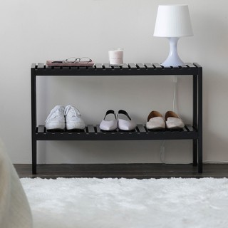 KỆ GIÀY DÉP 2 TẦNG - KỆ MÀU ĐEN - KỆ GỖ THÔNG