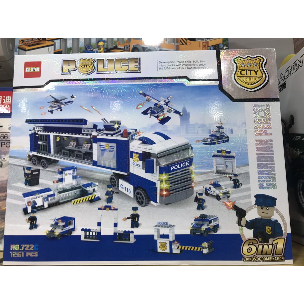 BỘ ĐỒ CHƠI XẾP HÌNH CẢNH SÁT, Lắp Ghép Oto, Robot, Lắp Ráp Xe Swat, Trực Thăng, Máy Bay