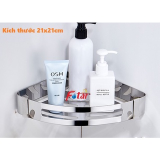Kệ Sữa Tắm dầu gội trong nhà tắm INOX 304 KG15 KỆ GÓC Tấm 1 TẦNG, inox 304 chống han rỉ, công nghệ đánh bóng tốt