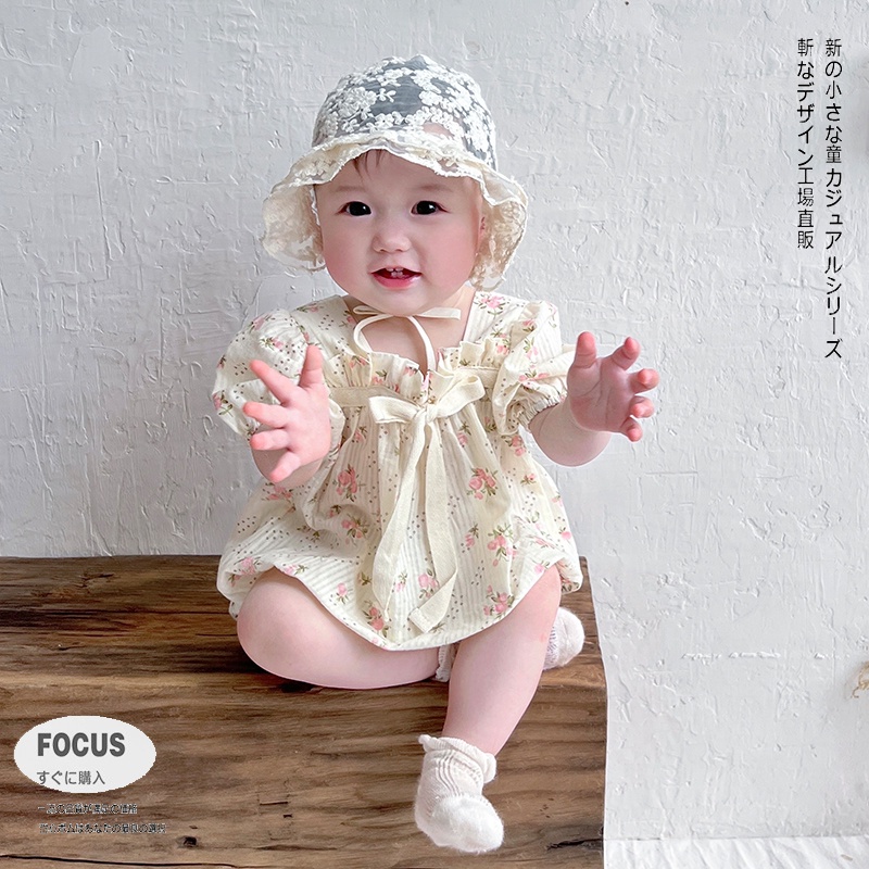 Đồ Áo Liền Quần In Hoa Cho Bé Mới Sinh