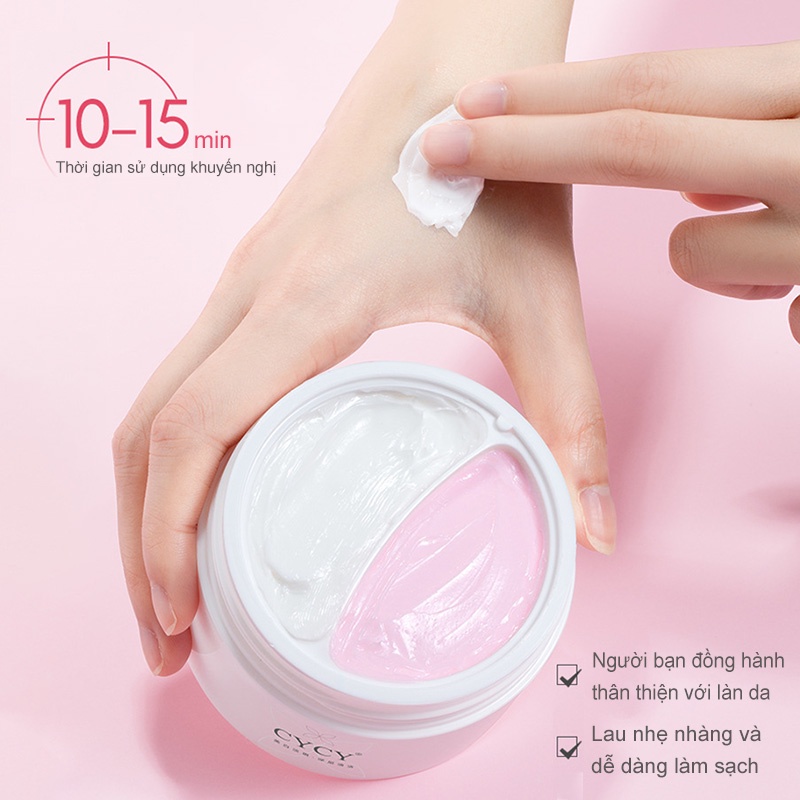 CYCY 2 in 1 Làm mờ tàn nhang mặt nạ làm trắng axit trái cây, nuôi dưỡng làn da,làm sạch sâu,giảm nếp nhăn,đường nhăn