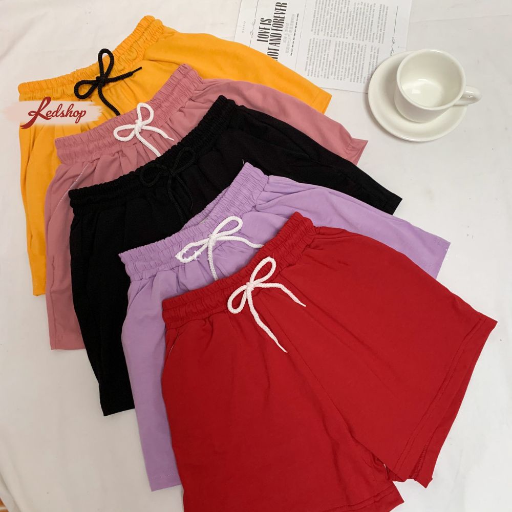 Quần đùi short thun mặc nhà cạp chun co dãn tốt phong cách Hàn Quốc Red Shop 25714