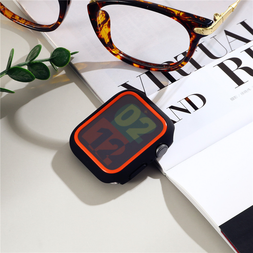 Vỏ đồng hồ Apple hai màu bằng PC bảo vệ màn hình iWatch 41mm 45mm 38mm 40mm 42mm 44mm series 7/1/2/3/4/5/6 / se