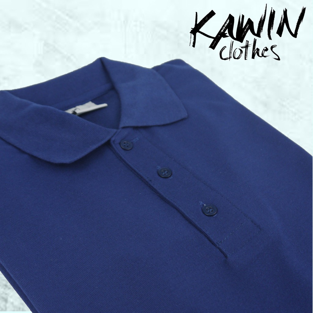 Áo Polo KAWIN Nam / Nữ Xanh Navy Vải Mềm Mại Và Rất Thoải Mái Khi Mặc.