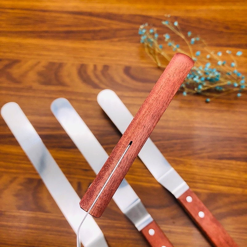 Dao chà láng bánh kem gấp khúc cán gỗ