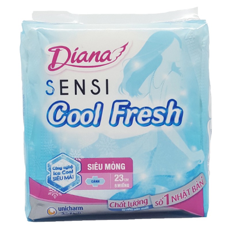Lốc 6 gói băng vệ sinh Diana Sensi Cool fresh siêu mỏng cánh