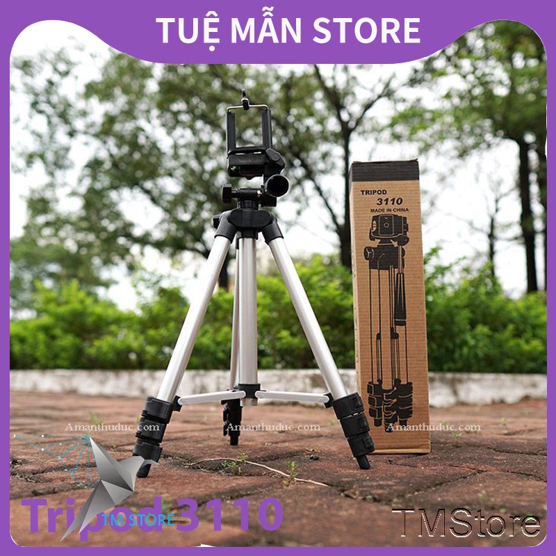 Gậy 3 chân chụp hình máy ảnh, điện thoại Tripod TF - 3110, Tripod chụp ảnh livetream, Chân đế điện thoại quay tiktok