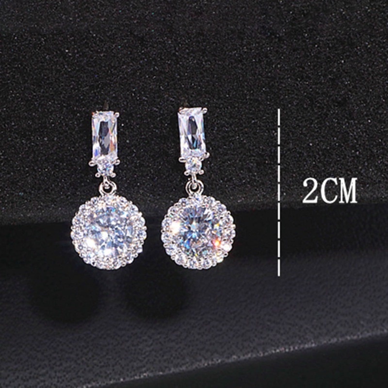 Khuyên Tai Tròn Mạ Bạc 925 Đính Đá Sang Trọng