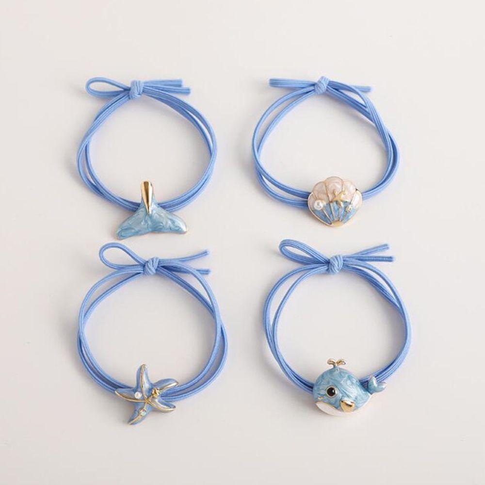 Dây Cột Tóc Cao Su Co Giãn Hình Biển/Cá Voi/Sao Biển Thời Trang