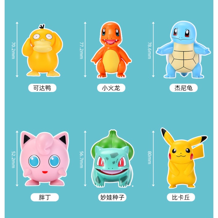 ⭐Góc và cuộc sống⭐Set 8 mô hình nhân vật Pokemon thiết kế sống động