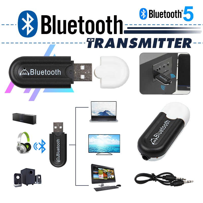 USB Bluetooth 5.0 BT DONGLE HJX-001 BIẾN LOA THƯỜNG THÀNH LOA BLUETOOTH Dùng cho amply karaoke, Mixer, Equalizer