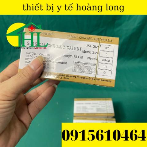 Chỉ catgut size  từ số 1 đến số 6  hộp 12 sợi