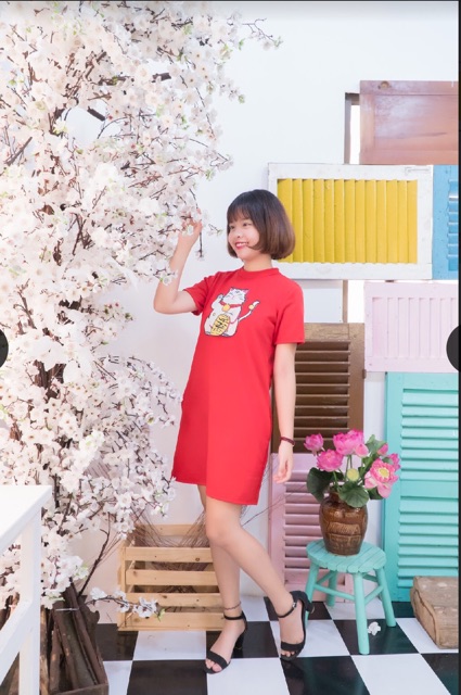 FREESHIP - HÌNH THẬT - CÓ SIZE LỚN 65kg - ĐẦM MÈO THẦN TÀI | BigBuy360 - bigbuy360.vn