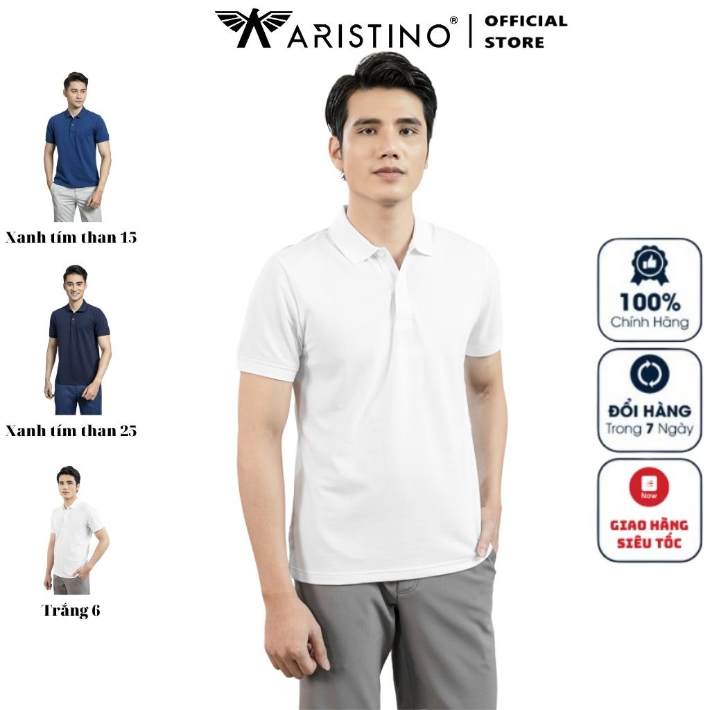 Áo Thun Polo Ngắn Tay Có Cổ Bẻ ARISTINO APSR01 Áo Phông Nam trơn màu dáng regular fit suông vừa vải cotton cao cấp