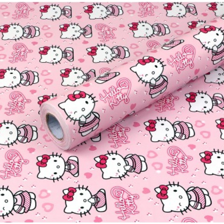 Cuộn 10m giấy dan tường KITTY DỄ THƯƠNG khổ rộng 45cm