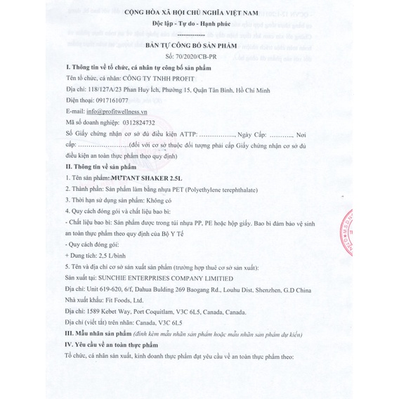 Bình Nước Tập Gym Shaker Mutant 1 Lít