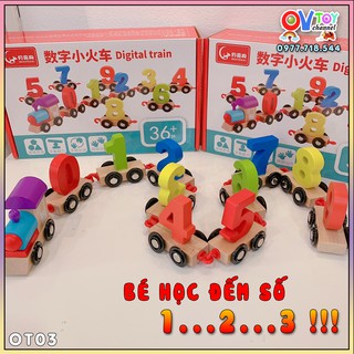 Bộ Đồ Chơi 𝑴𝒐𝒏𝒕𝒆𝒔𝒔𝒐𝒓𝒊 Đoàn Tàu Cho Bé 1-5 Tuổi Học Đếm Số Phát Triển Tư Duy