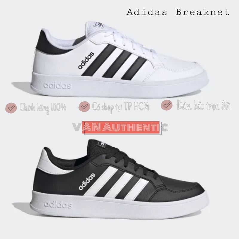 Giày adidas basic breaknet sọc đen / trắng