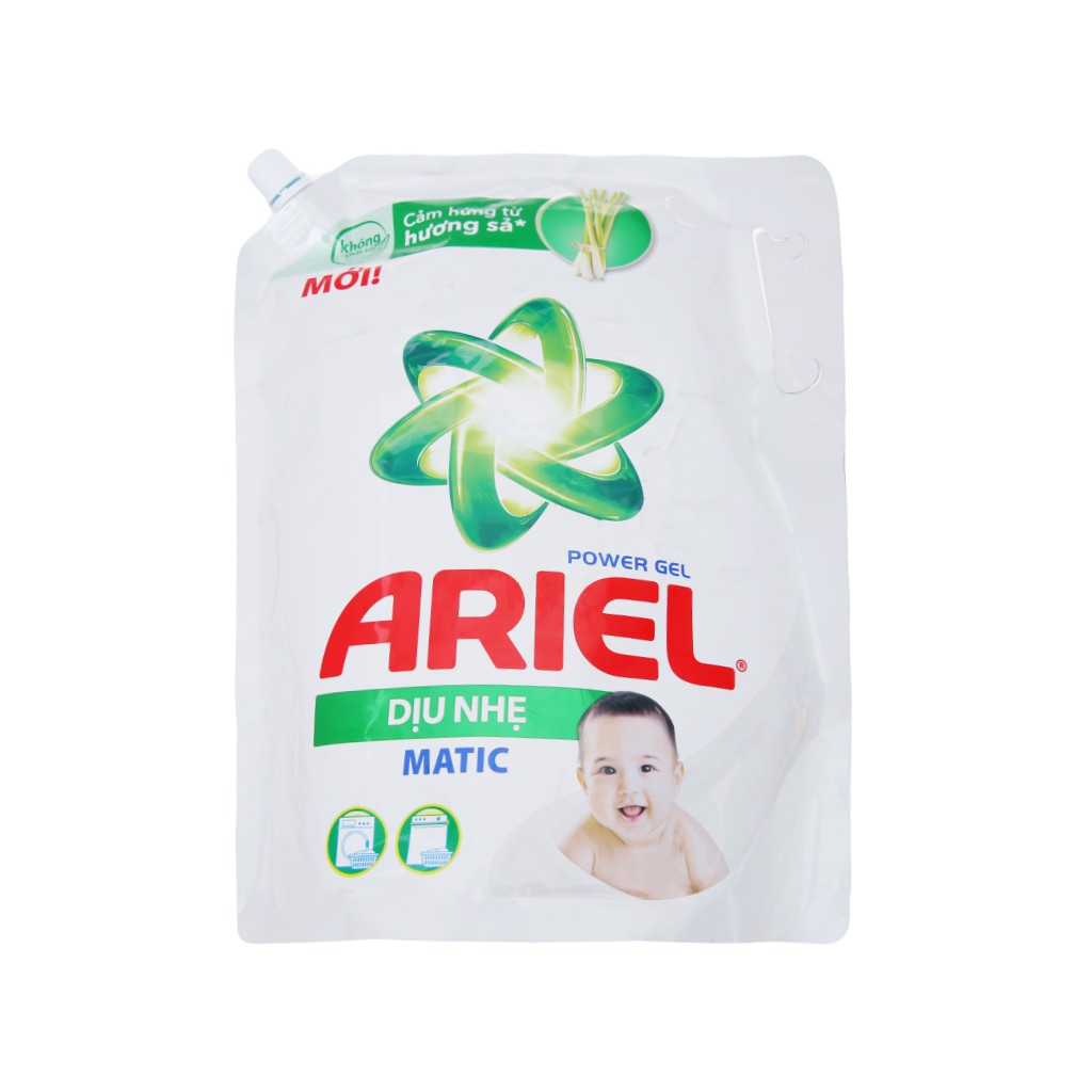 Nước giặt Ariel Matic dịu nhẹ hương sả túi 2 lít