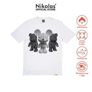 Áo thun unisex nikolas 100% cotton mickey brain nikolas 2022