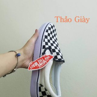 Giày sneaker van lười caro cao cấp