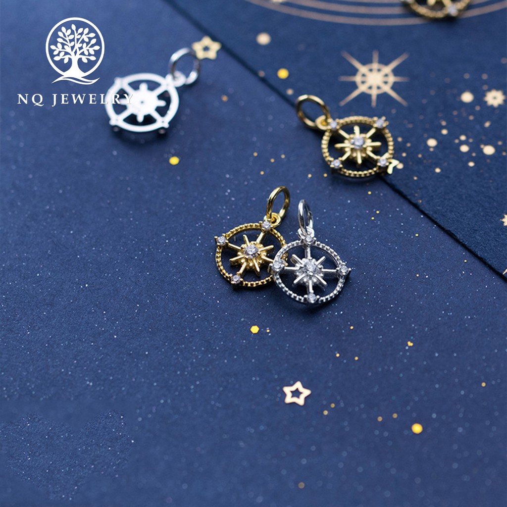 Charm bạc trắng tròn treo - NQ Jewelry