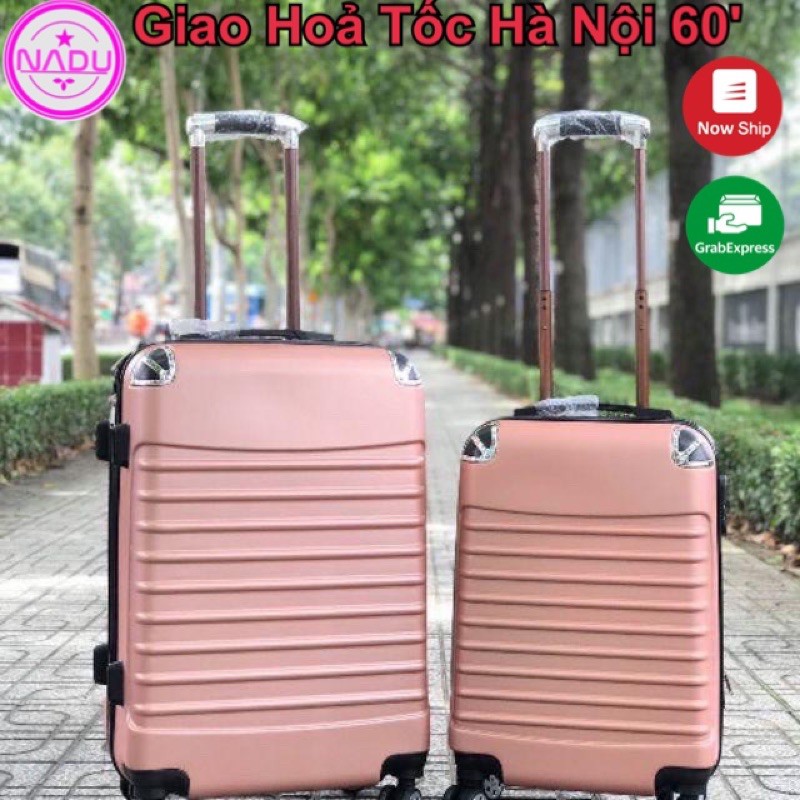 Vali kéo Du Lịch SIZE 20 Thời trang Bọc góc sọc dọc có khuy móc chống va đập, chống trầy xước siêu Bền