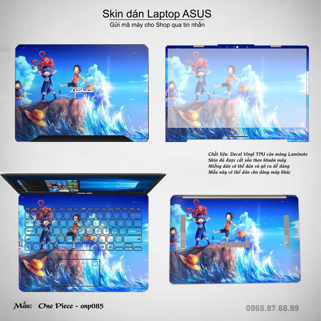 [Mã ELFLASH5 giảm 20K đơn 50K] Skin dán Laptop Asus in hình One Piece bộ 7 (inbox mã máy cho Shop)