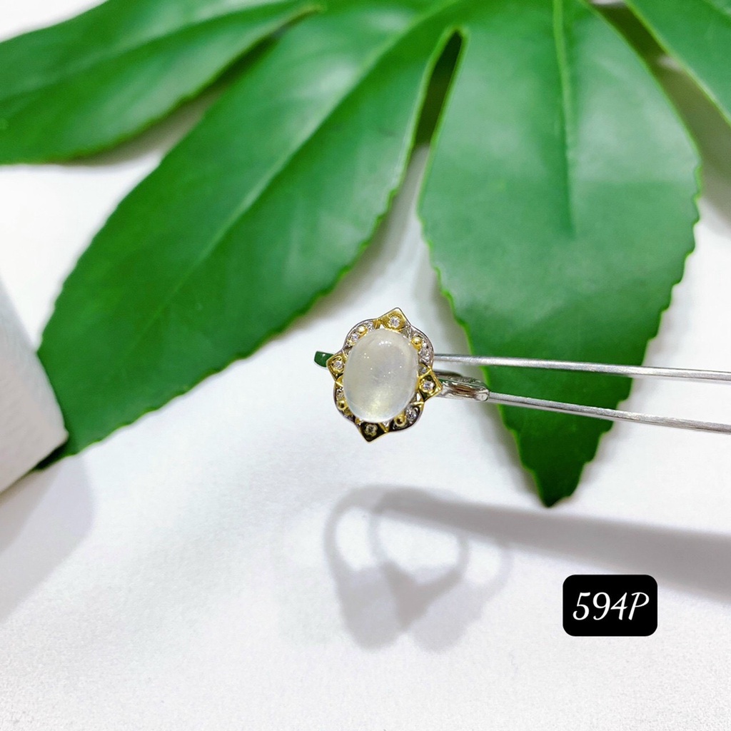 Nhẫn Bạc 925 Đính Đá Mặt Trăng Nhiều Mẫu Xinh Xắn