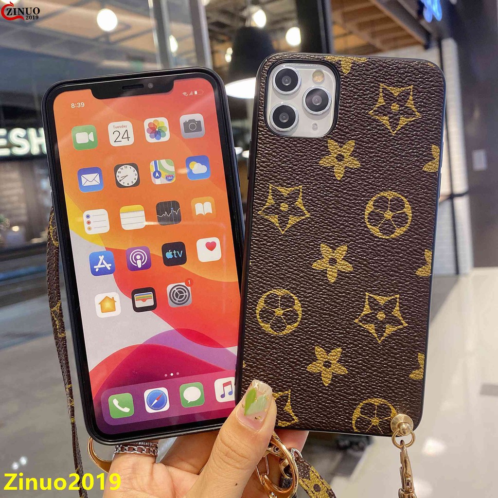 LV Ốp Điện Thoại Chống Rơi Vỡ Có Dây Đeo Cho Iphone 12 / 11 Pro Max / Xr / 8 / 7 Plus | BigBuy360 - bigbuy360.vn