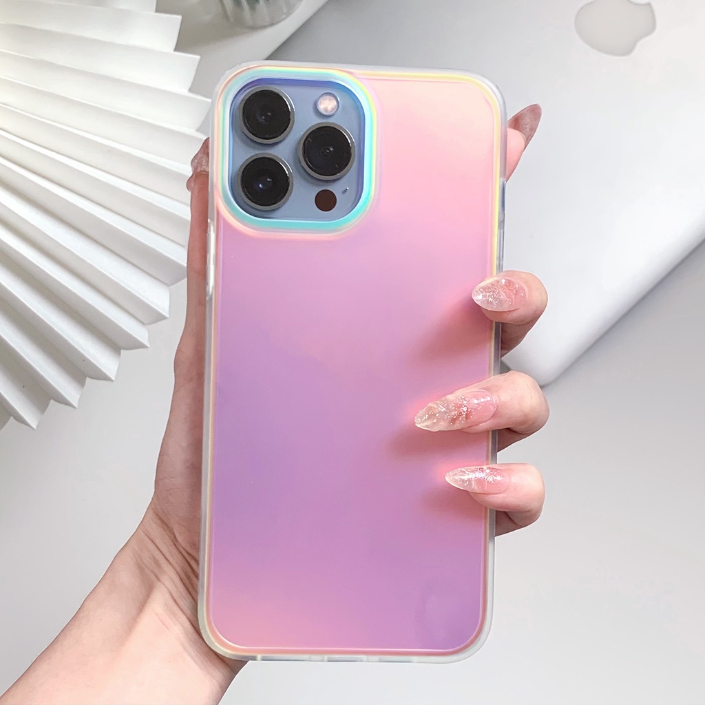 Ốp Điện Thoại Mềm Màu Laser Phản Quang Cho iPhone 11 12 13 14 pro max