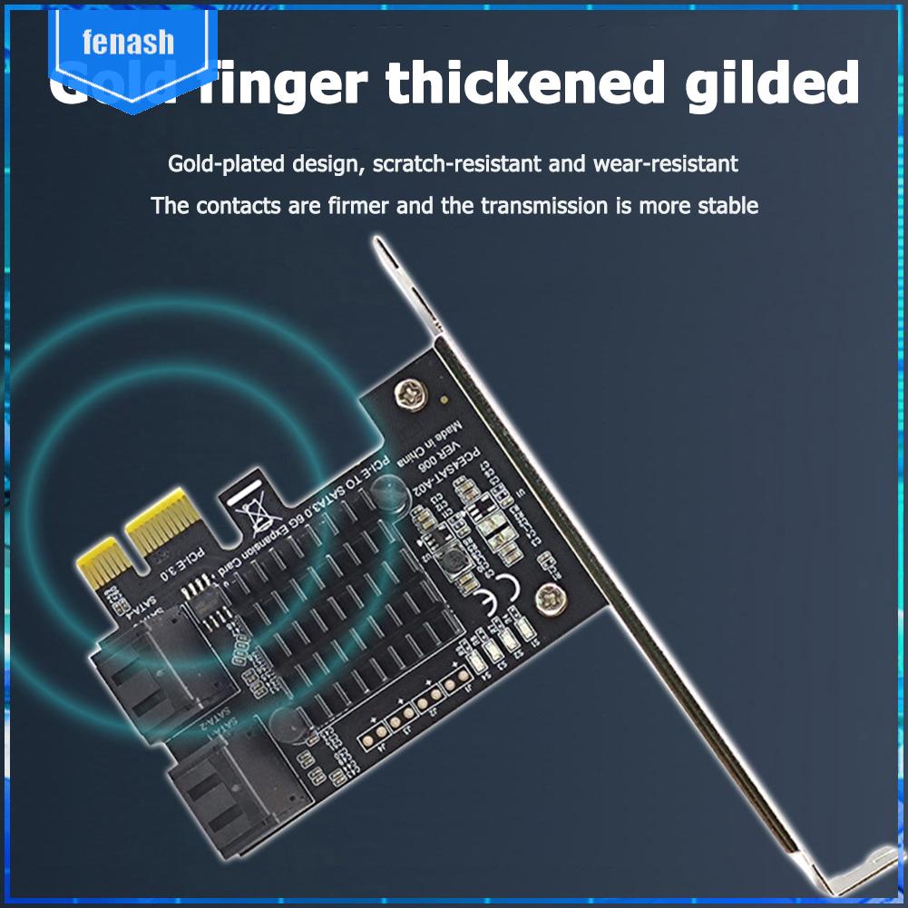 ✪Card Mở Rộng PCIe 4 Cổng SATA III PCIe 6Gbps SATA 3.0 Sang PCI-e 1X Kèm Khung