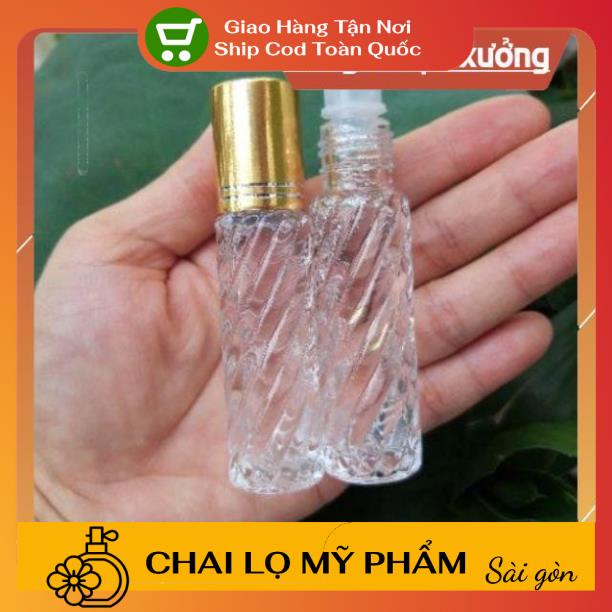 Lọ Chiết Nước Hoa ❤ SIÊU RẺ ❤ Lọ chiết nước hoa bi lăn xoắn 10ml nắp vàng đựng nước hoa , phụ kiện du lịch