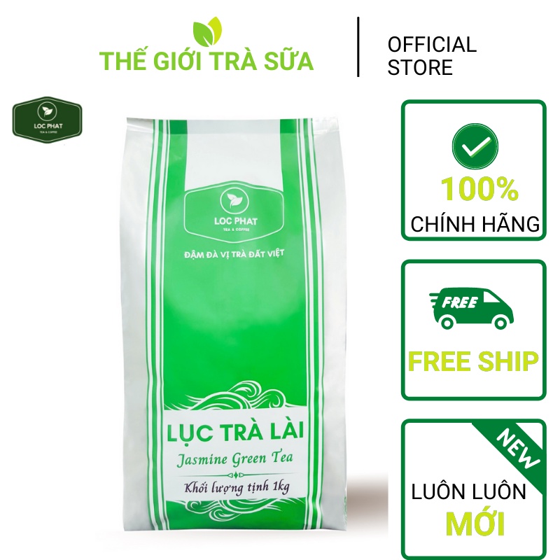 Lục trà lài Lộc Phát gói (1000 gram) Dòng trà hòa nhài từ vùng Thái Nguyên chuyên pha các loại đồ uống trà sữa